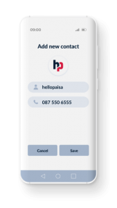 hellopaisa whatsapp step1 add contact